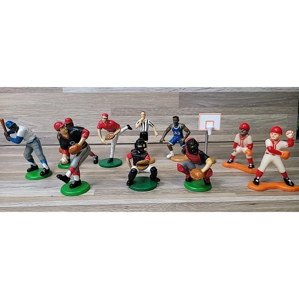 Vintage Bakery Crafts Plastic Cake Toppers Baseball & Basketball